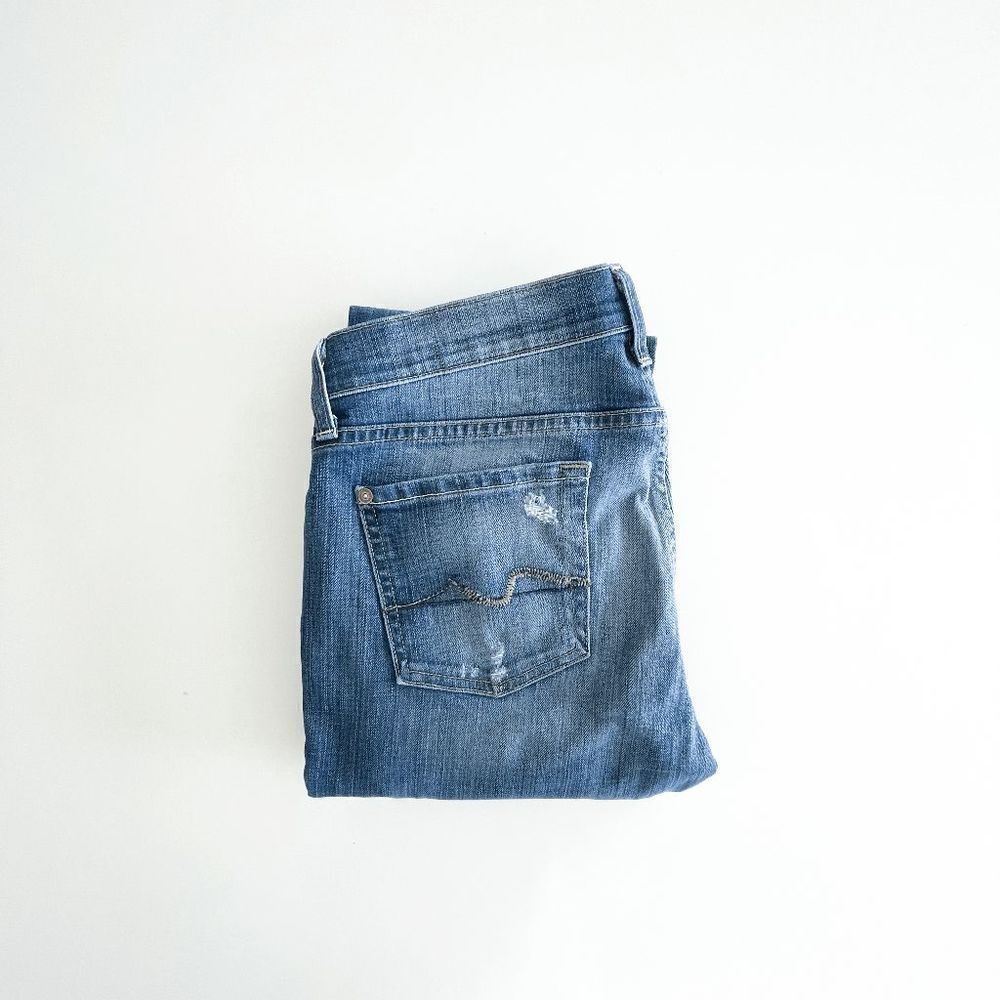 7 For All Mankind Womens Denim Jeans Distress Josefina Skinny Boyfriend Size 26 - Picture 6 of 12
